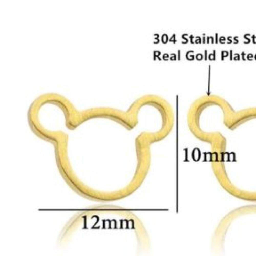 Stainless Steel Mickey Mouse Post Earrings
